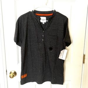 Bushwick Industries New York Charcoal v-neck T-shirt, M